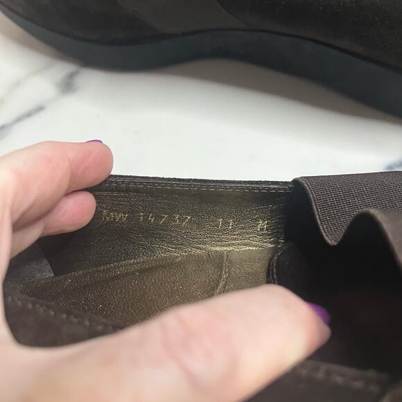 Stuart Weitzman | FLAW Women's Brown Suede Slip On Wedge Comfort Loafers Sz 11 - Picture 5 of 8